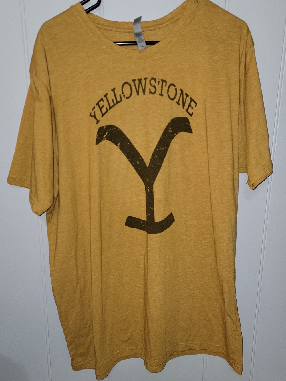 Next Level Apparel Mustard Yellow Yellowstone Logo Tee
